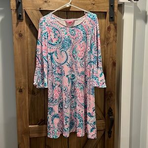 EUC Lilly Pulitzer XL Pink Tropics Tint Ophelia Dress